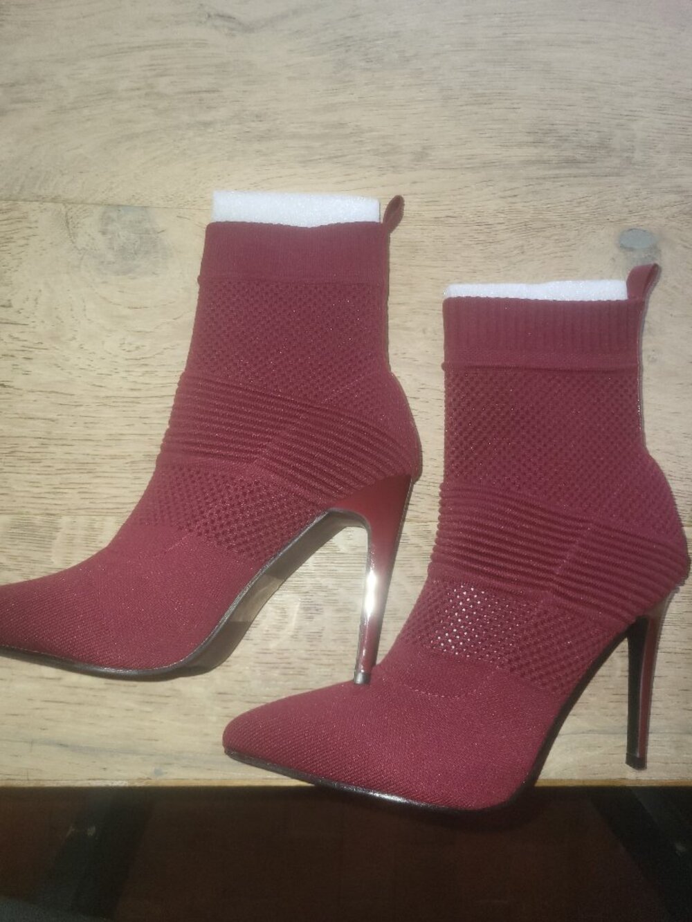 Wine heeled boots Size 10